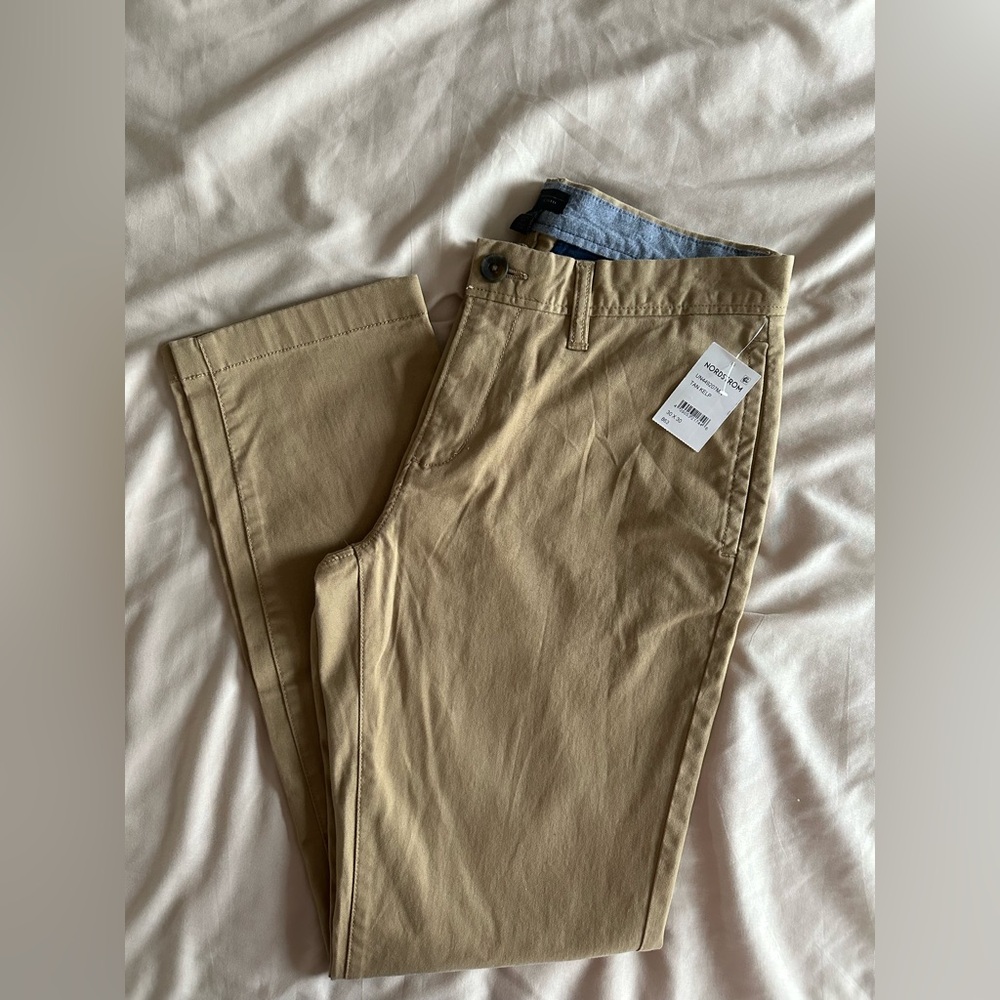Men's Tan Chino Pants - Classic Casual Fit 30x30